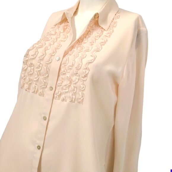 Andrea Viccaro Cream Tuxedo Top size Medium Petite - Picture 6 of 8